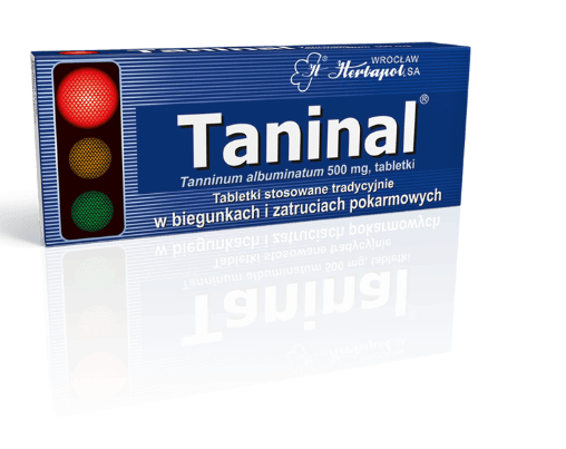 Opakowanie Leku Taninal do stosowania w zatruciach pokarmowych